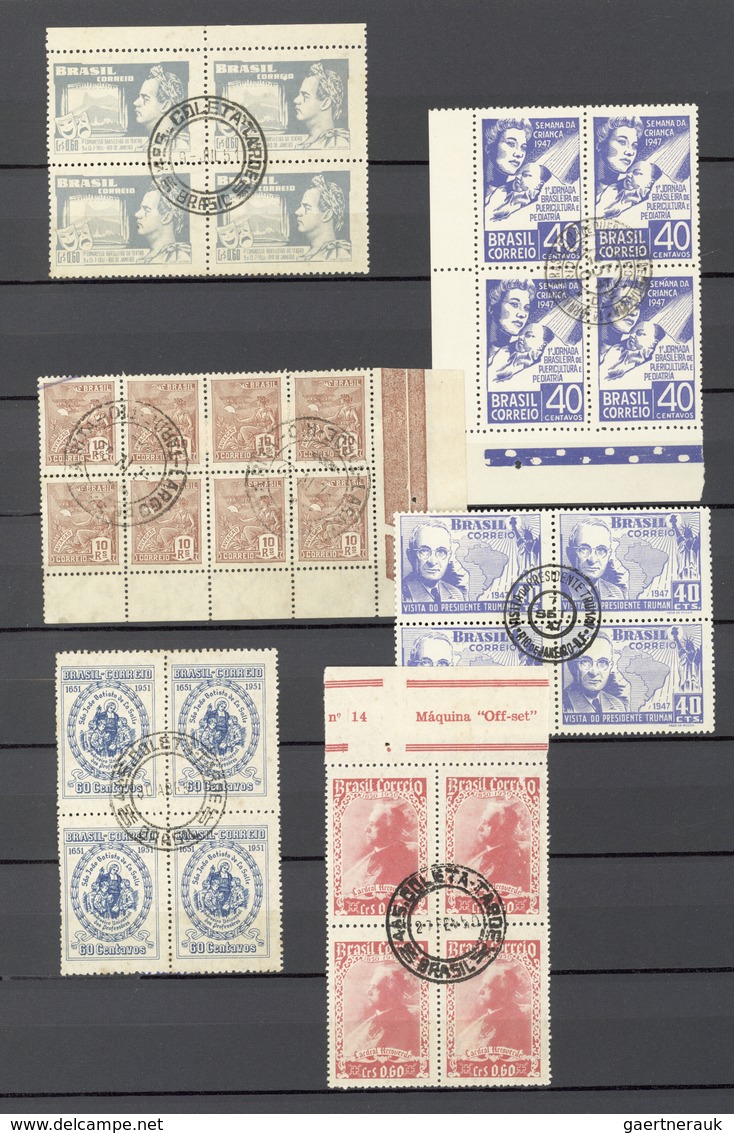 Brasilien: 1930/1955, Specialised Assortment Of Used Units Up To Block Of 20, Comprising Definitves - Oblitérés