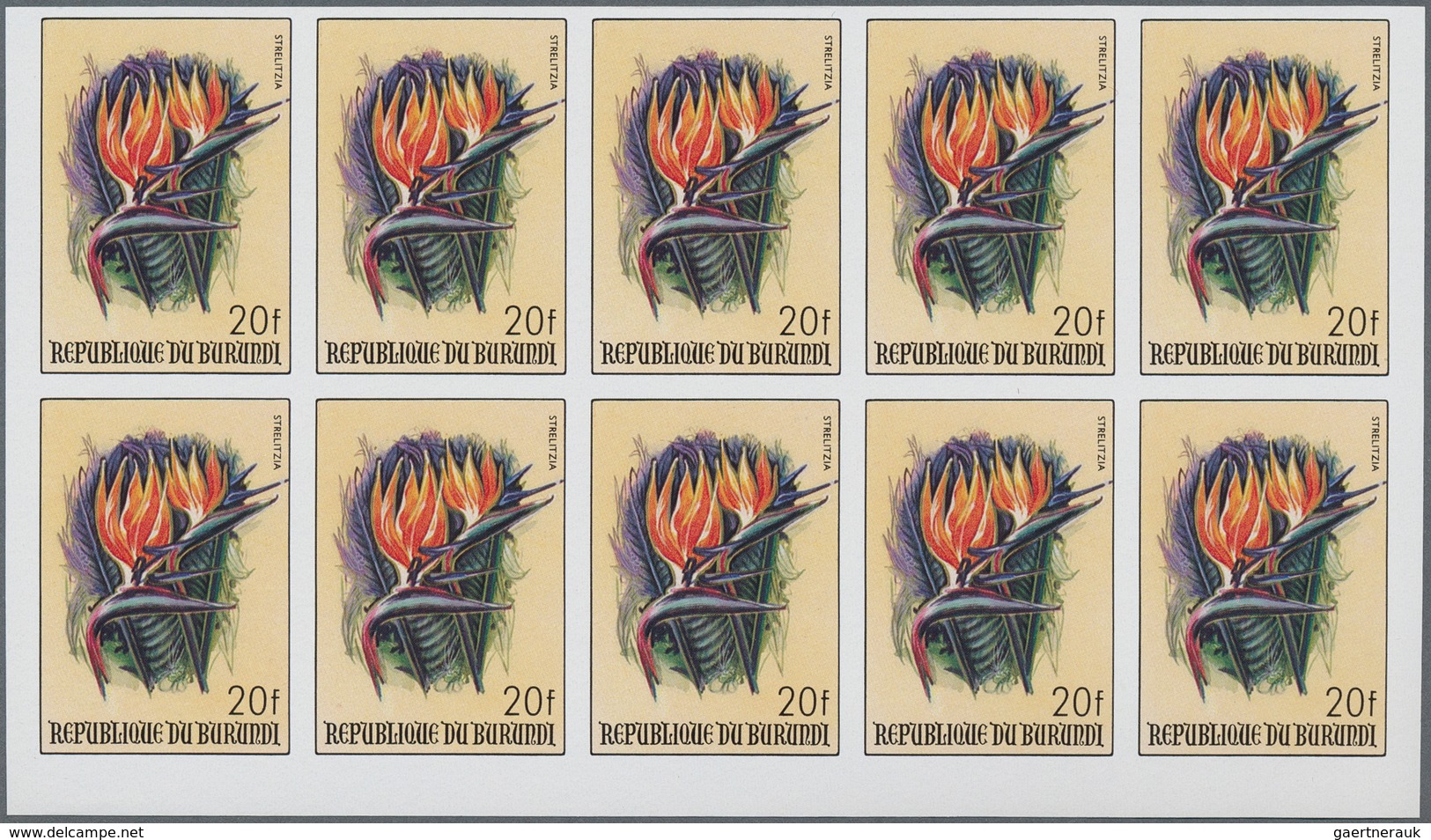 Burundi: 1970/1992. Lot of 9,895 IMPERFORATE stamps, souvenir and miniature sheets showing various i