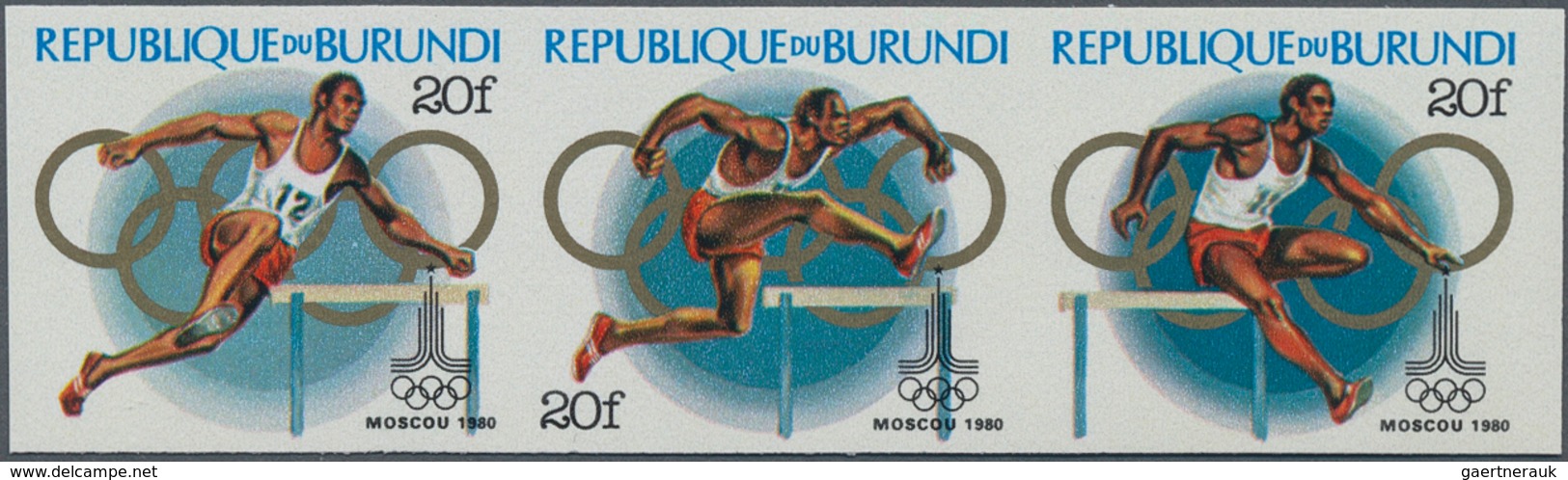 Burundi: 1970/1992. Lot of 9,895 IMPERFORATE stamps, souvenir and miniature sheets showing various i