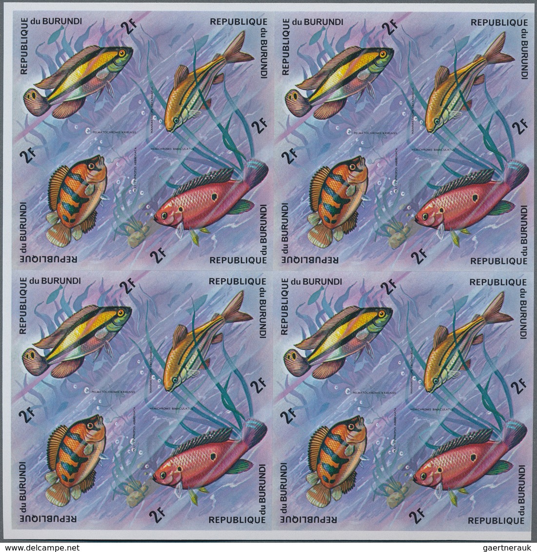 Burundi: 1970/1992. Lot of 9,895 IMPERFORATE stamps, souvenir and miniature sheets showing various i