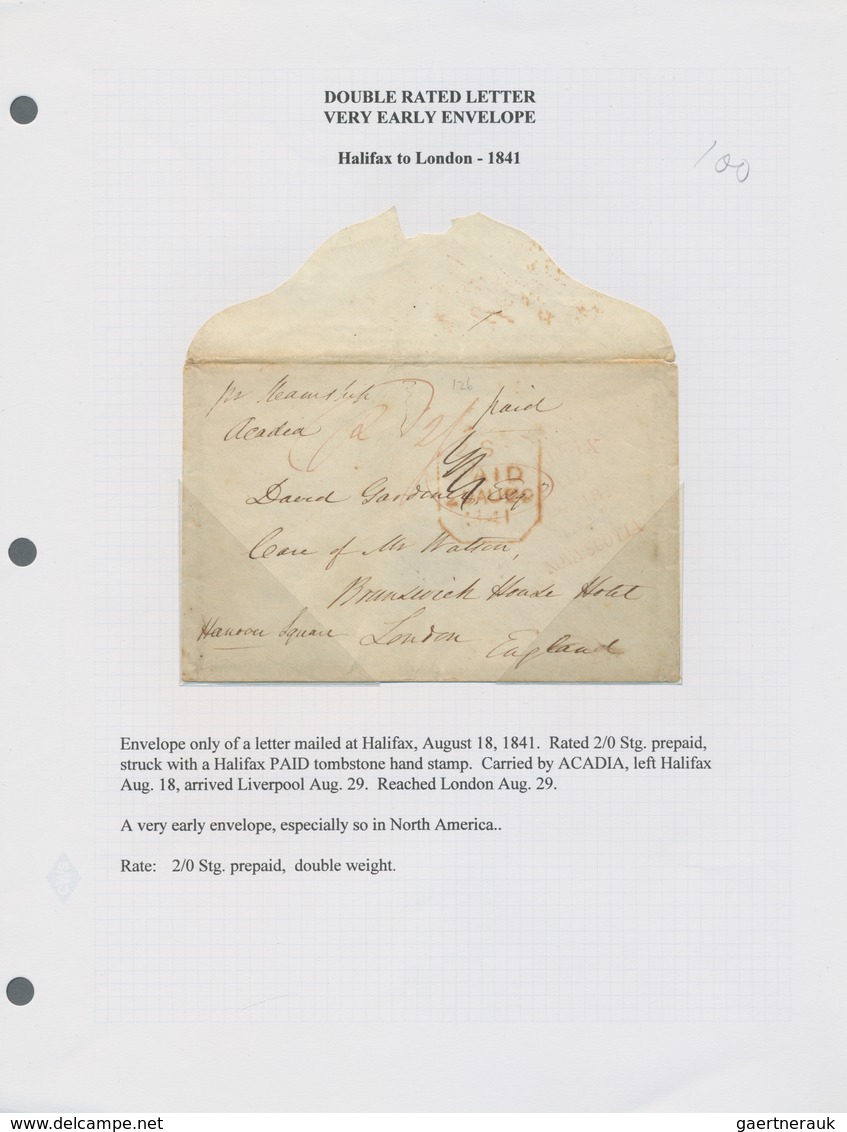 Canada - Vorphilatelie: 1841/1848, Group Of Seven Tansatlantic Covers To Europe, Showing Various Pos - ...-1851 Voorfilatelie