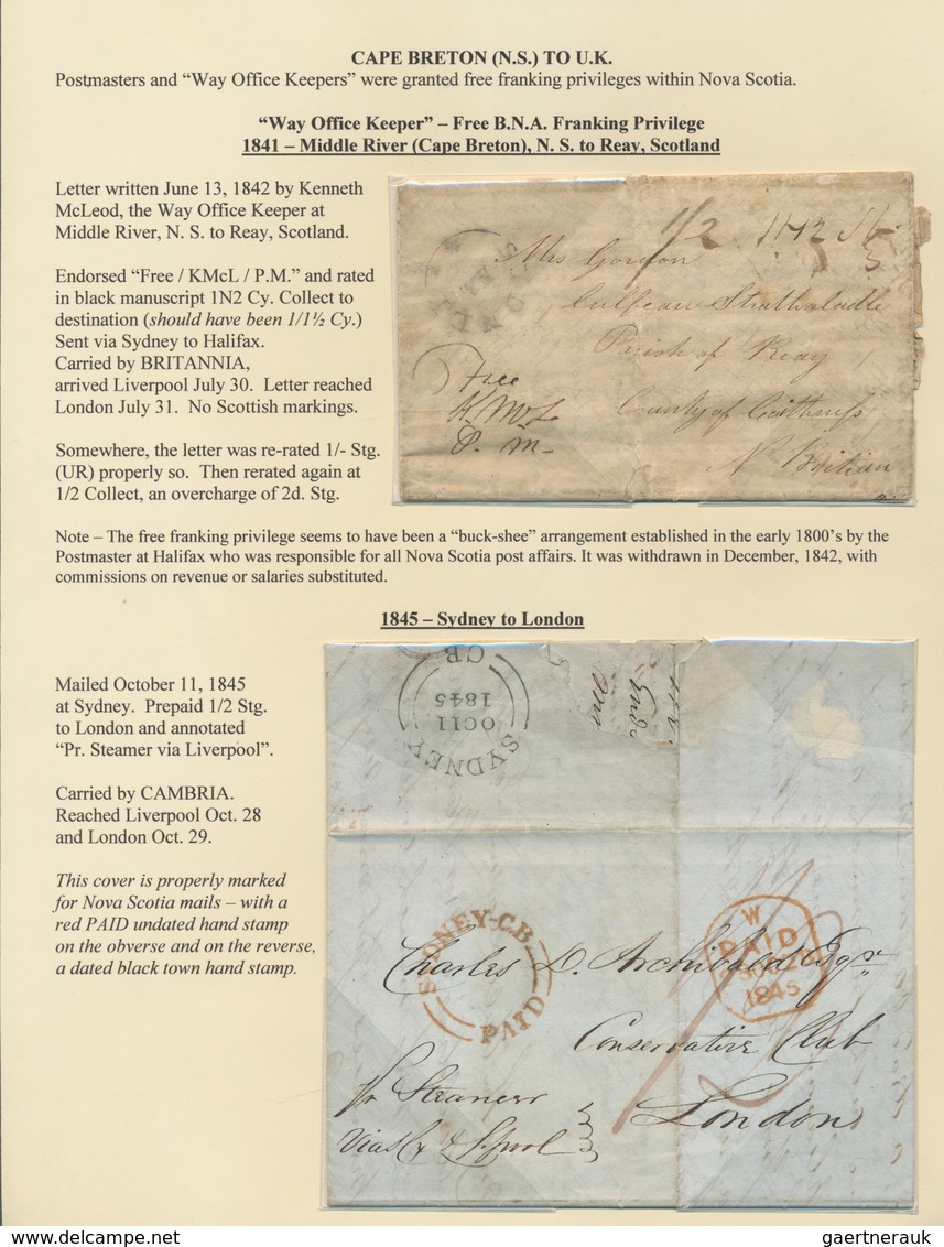 Canada - Vorphilatelie: 1841/1848, Group Of Seven Tansatlantic Covers To Europe, Showing Various Pos - ...-1851 Prephilately