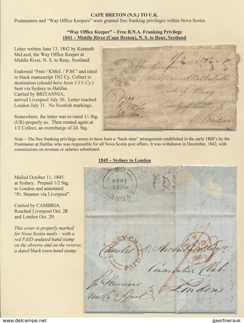 Canada - Vorphilatelie: 1841/1848, Group Of Seven Tansatlantic Covers To Europe, Showing Various Pos - ...-1851 Voorfilatelie