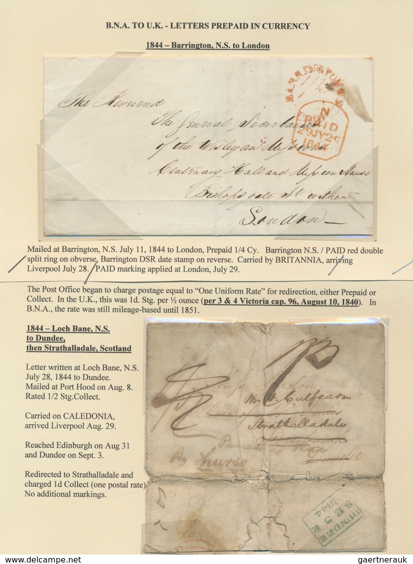 Canada - Vorphilatelie: 1841/1848, Group Of Seven Tansatlantic Covers To Europe, Showing Various Pos - ...-1851 Préphilatélie