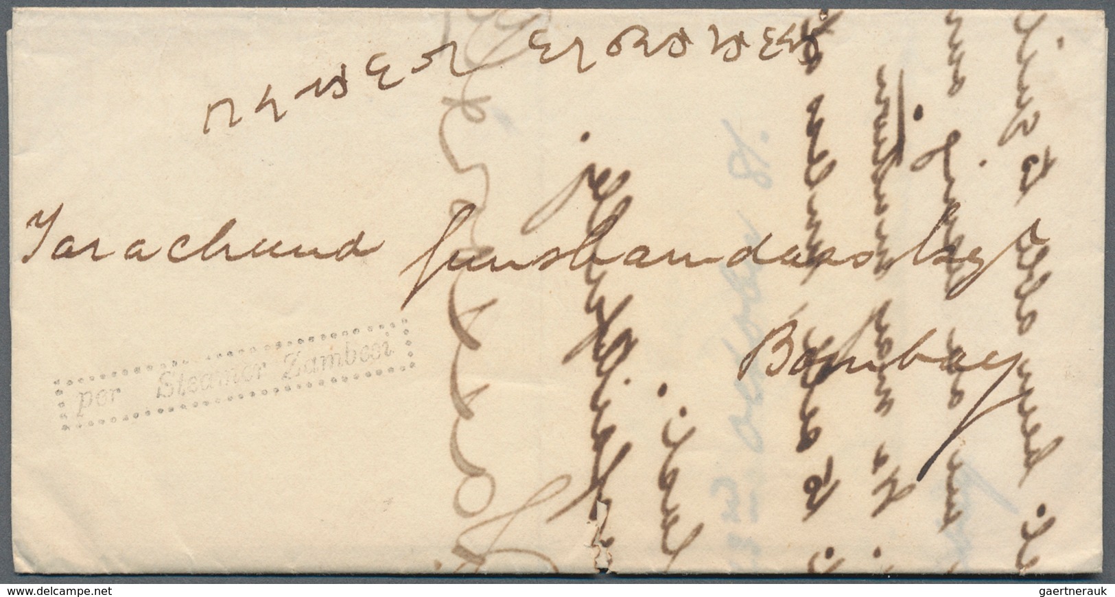 China: 1880/82, Covers (5), Unstamped "ship Letters" With Letter Contents In Indian Writing: Endorse - Otros & Sin Clasificación