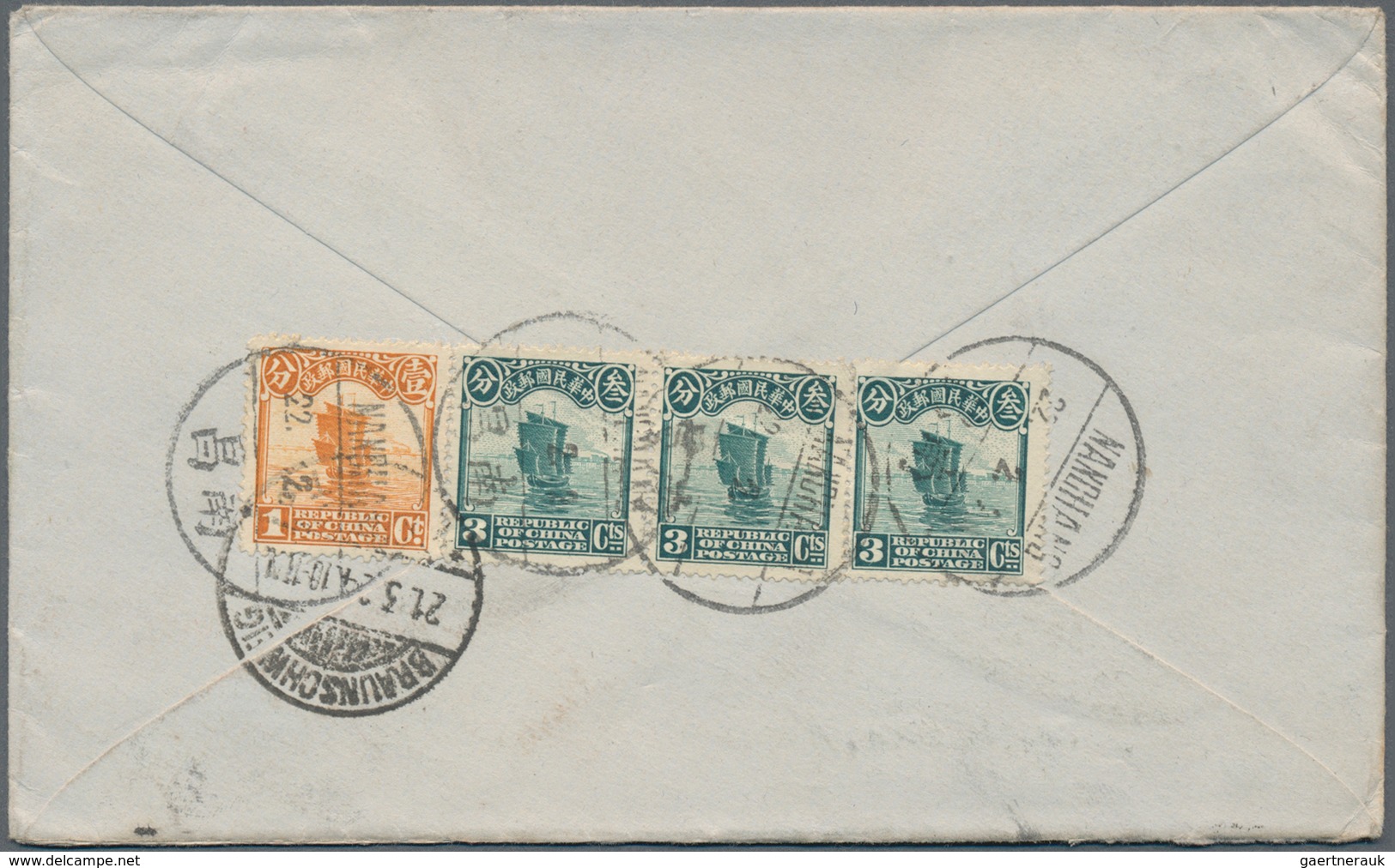 China: 1913/30, Junks/reaper, Group Of Covers (4) Resp. Used Ppc (4) Mostly To Foreign, Inc. Ppc. Us - Otros & Sin Clasificación