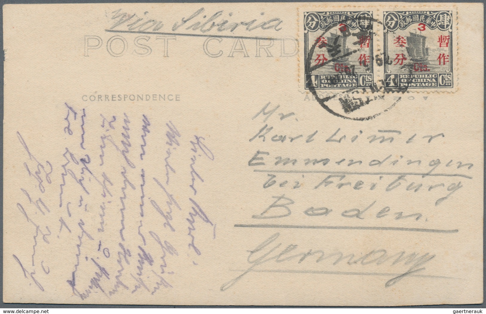 China: 1913/30, Junks/reaper, Group Of Covers (4) Resp. Used Ppc (4) Mostly To Foreign, Inc. Ppc. Us - Otros & Sin Clasificación