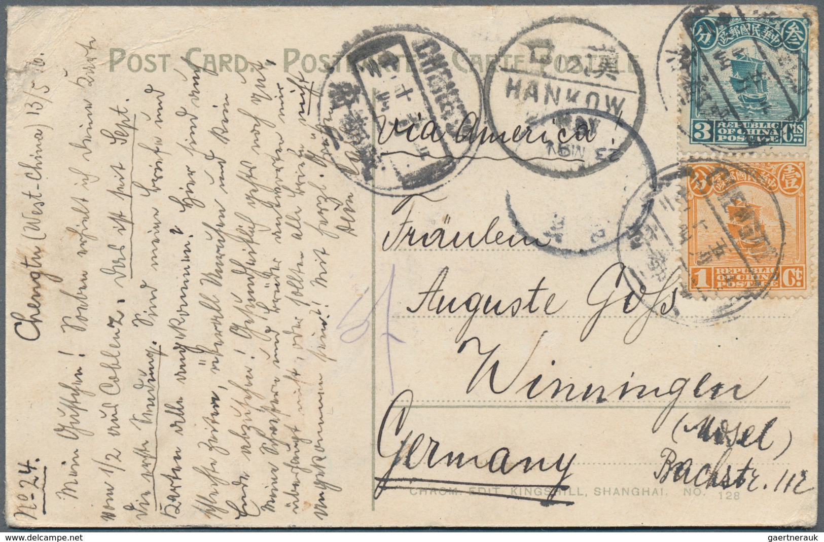 China: 1913/30, Junks/reaper, Group Of Covers (4) Resp. Used Ppc (4) Mostly To Foreign, Inc. Ppc. Us - Sonstige & Ohne Zuordnung