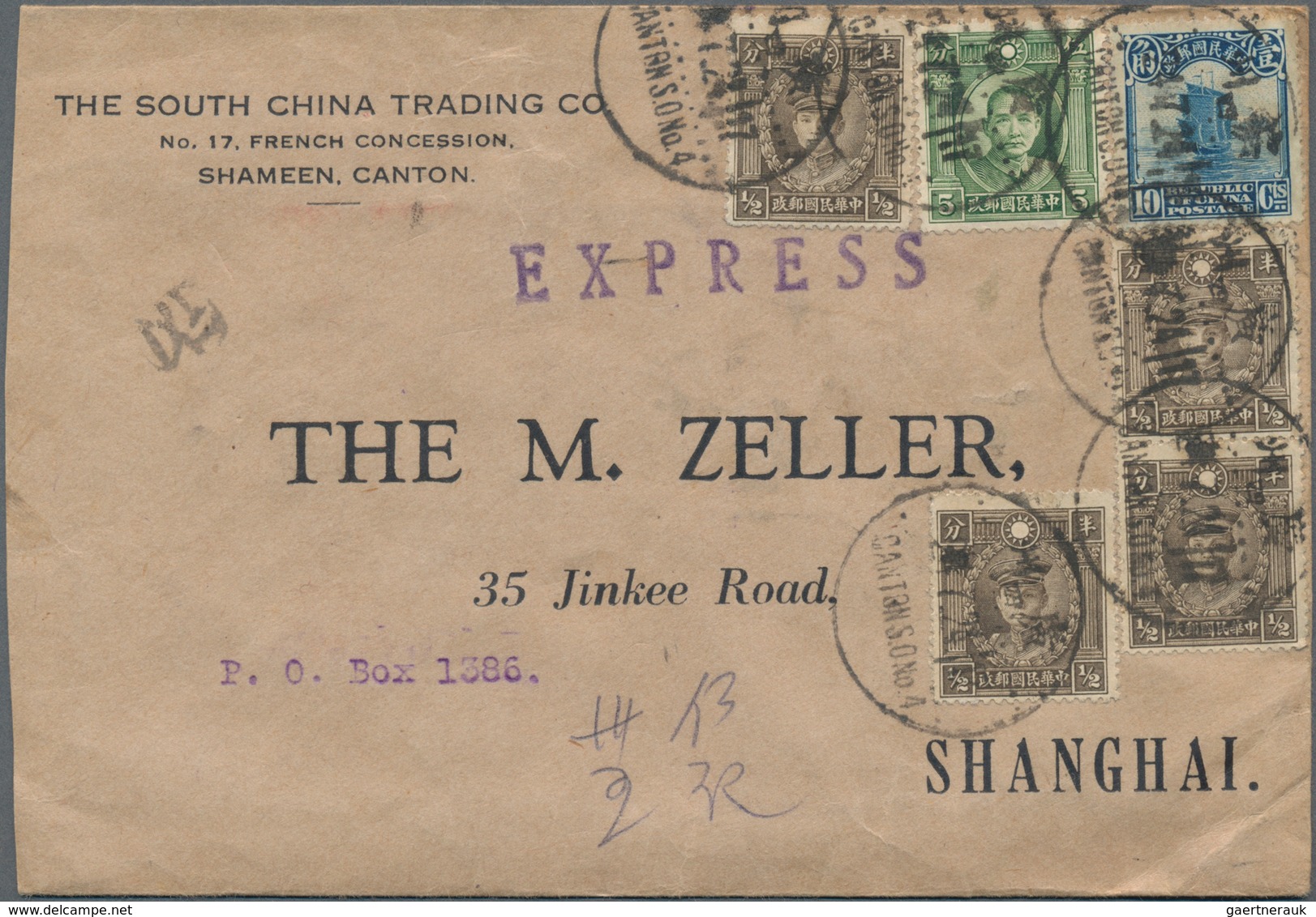China: 1913/33, Junk/reaper On Cover (48 Inc. Few Used Ppc + 1 Front) Almost Exclusively O Foreign I - Autres & Non Classés
