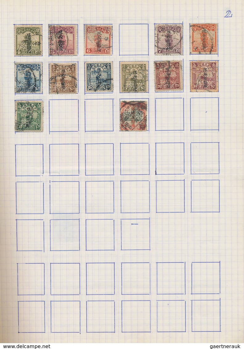 China: 1915/40 (ca.), Collection Of Provincial Issues, Partly With Perfins, As Well As Postal Saving - Otros & Sin Clasificación