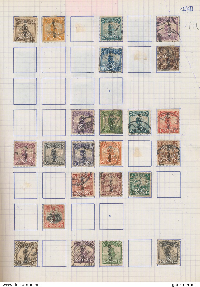 China: 1915/40 (ca.), Collection Of Provincial Issues, Partly With Perfins, As Well As Postal Saving - Other & Unclassified
