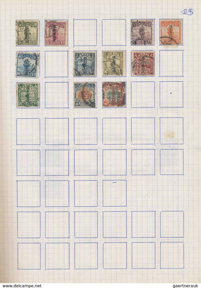 China: 1915/40 (ca.), Collection Of Provincial Issues, Partly With Perfins, As Well As Postal Saving - Andere & Zonder Classificatie