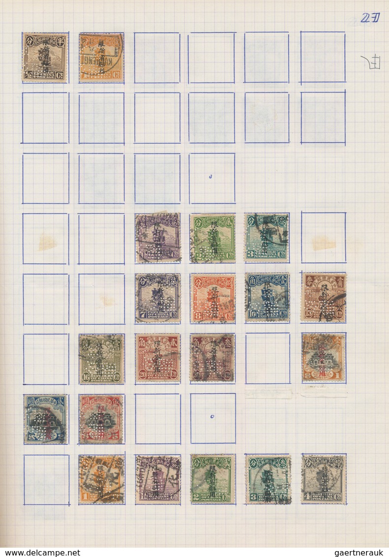 China: 1915/40 (ca.), Collection Of Provincial Issues, Partly With Perfins, As Well As Postal Saving - Other & Unclassified