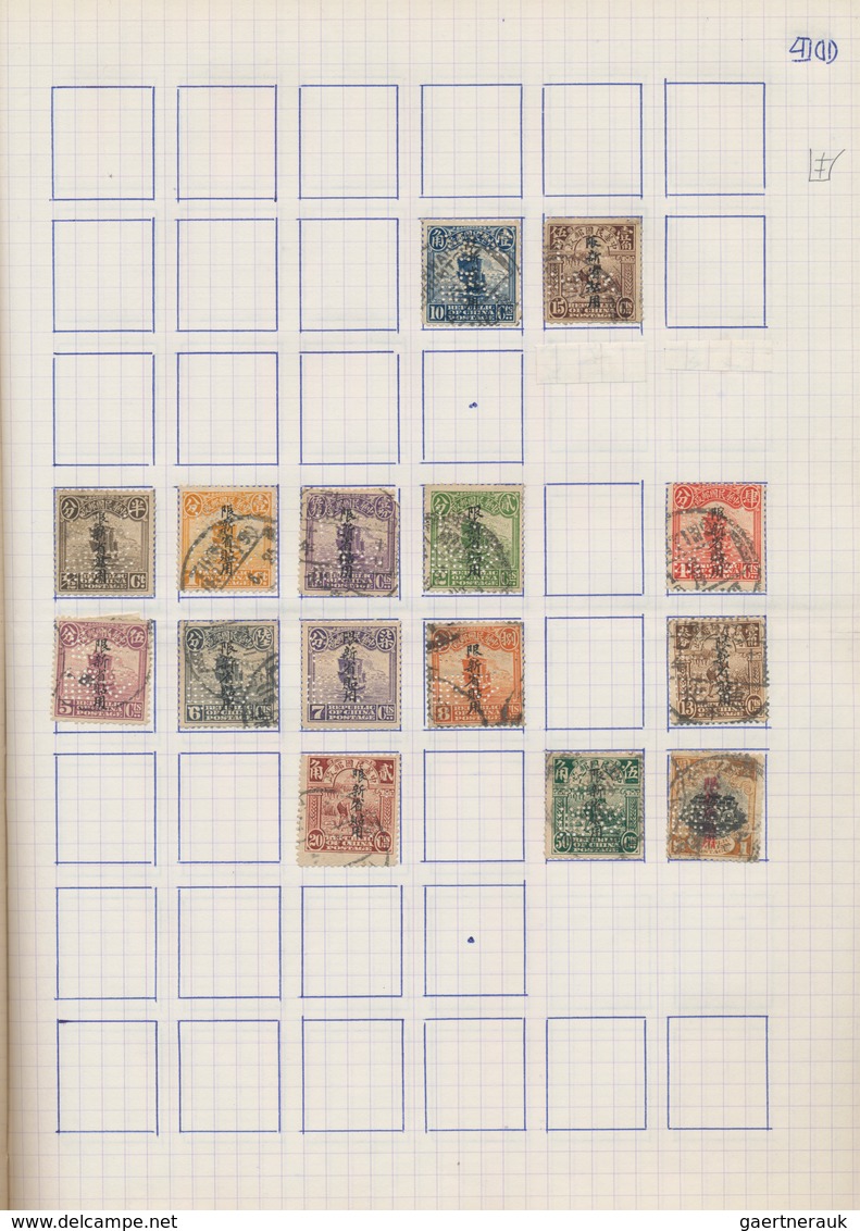 China: 1915/40 (ca.), Collection Of Provincial Issues, Partly With Perfins, As Well As Postal Saving - Otros & Sin Clasificación