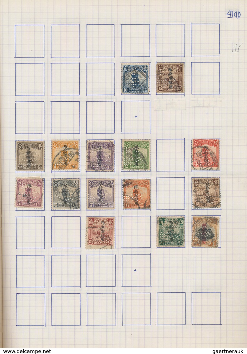 China: 1915/40 (ca.), Collection Of Provincial Issues, Partly With Perfins, As Well As Postal Saving - Sonstige & Ohne Zuordnung