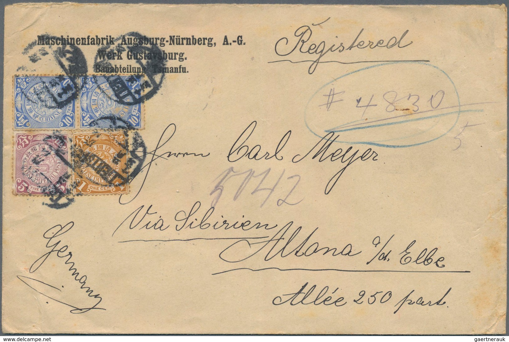 China: 1923/32, (ca.), Correspondence Of Covers (30, Inc. 17 Registered) All To Germany, From Schmid - Otros & Sin Clasificación