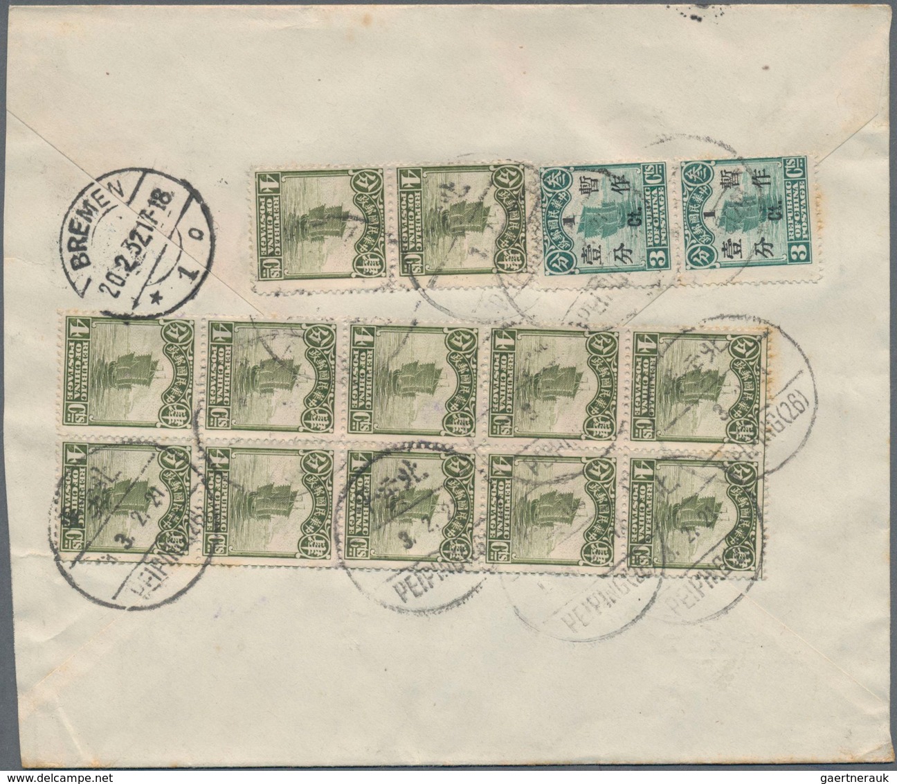 China: 1923/32, (ca.), correspondence of covers (30, inc. 17 registered) all to Germany, from Schmid