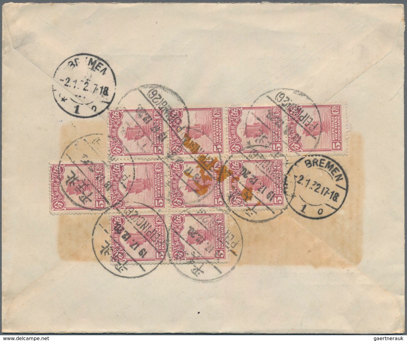 China: 1923/32, (ca.), correspondence of covers (30, inc. 17 registered) all to Germany, from Schmid