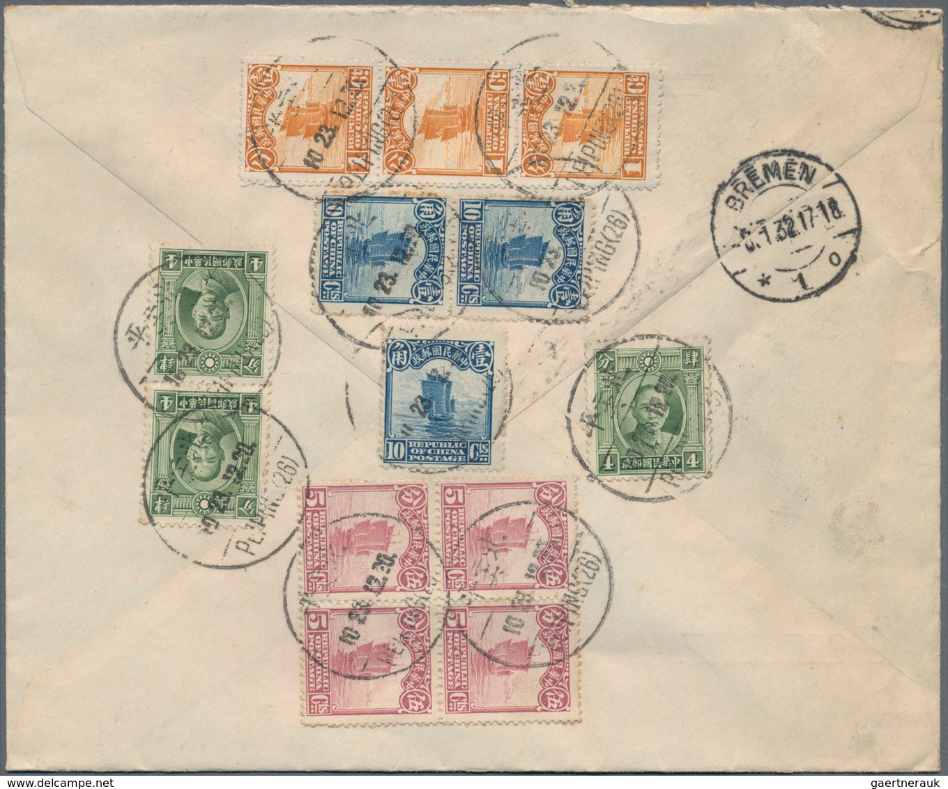 China: 1923/32, (ca.), correspondence of covers (30, inc. 17 registered) all to Germany, from Schmid