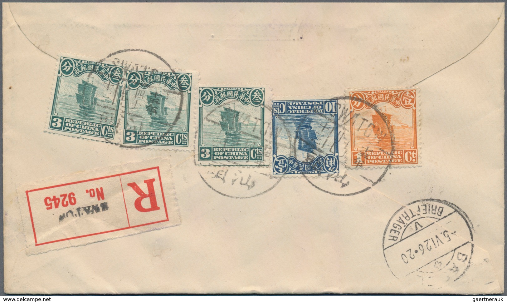 China: 1923/47, Covers (18) Used Inland Or Foreign, Junks/martyrs/Dr. Sun, Inc. Registration And Air - Otros & Sin Clasificación