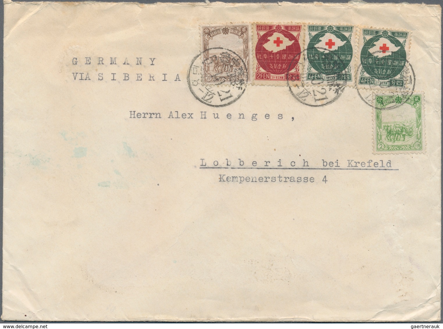 China: 1936/48, Covers To Germany: From China (2), Manchoukuo (3), HK Postwar (4), Also Taiwan/PRC 1 - Other & Unclassified