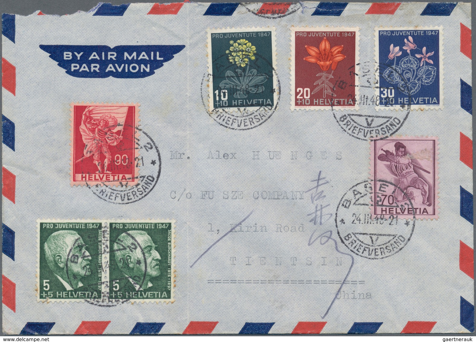 China: 1936/48, covers to Germany: from China (2), Manchoukuo (3), HK postwar (4), also Taiwan/PRC 1