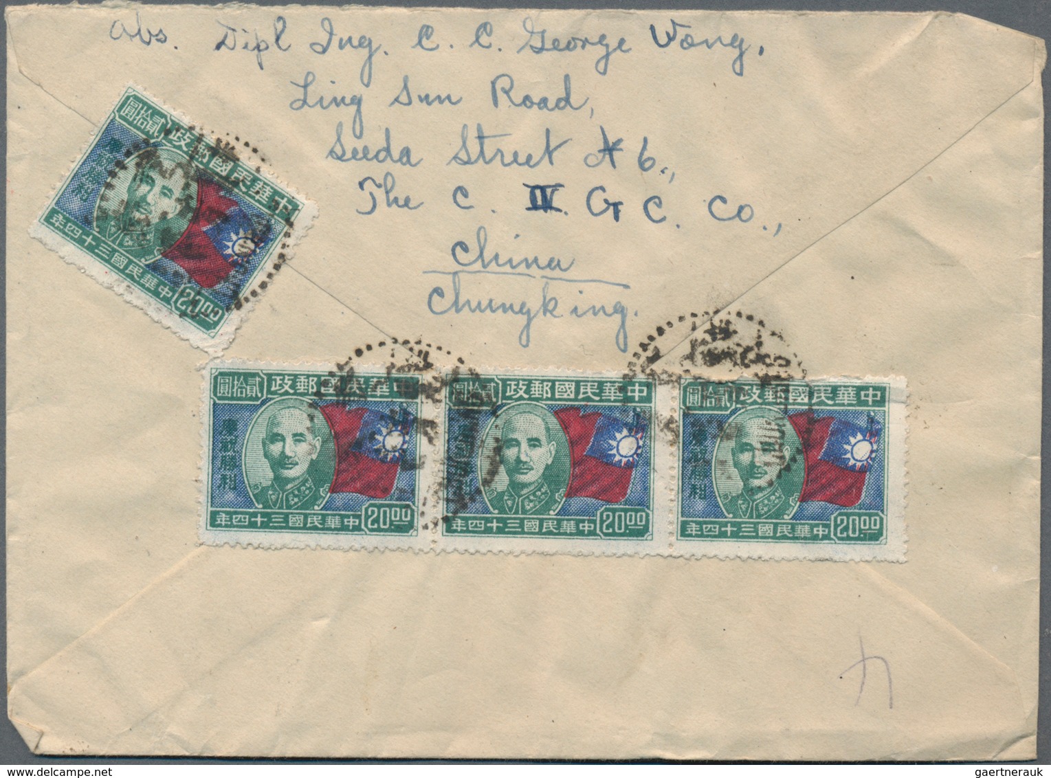 China: 1945/49, Commemoratives On Covers (11) Or FDC (5) Or FFC (4) Inc. Red Hs. "O.A.T.", National - Andere & Zonder Classificatie