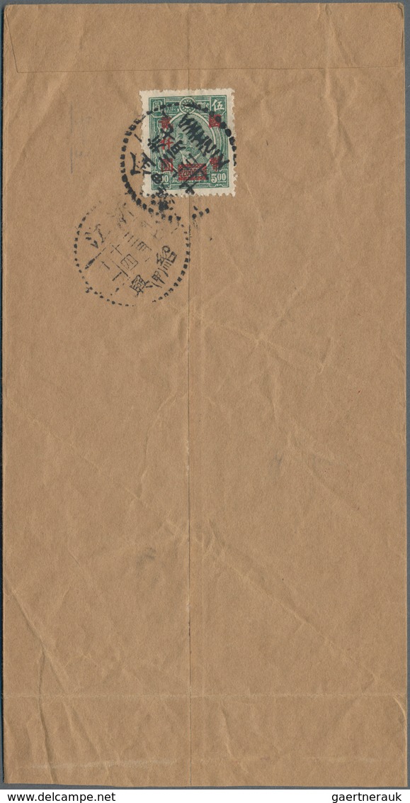 China: 1946/48, national currency surcharges on covers (27) inland or foreign inc. registration/airm