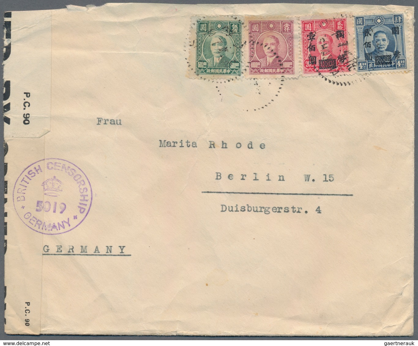 China: 1946/49, Covers (10, Inc. 7 By Air) All From A Correspondence To Berlin British Sector (two W - Autres & Non Classés