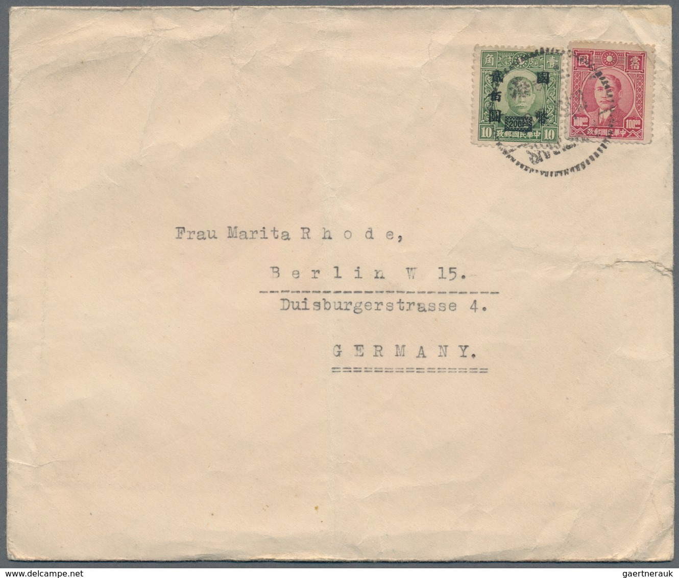 China: 1946/49, covers (10, inc. 7 by air) all from a correspondence to Berlin British Sector (two w