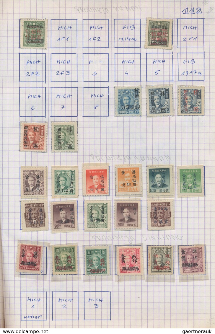 China: 1949, Silver Yuan Collection Including Provincial Overprints, MH And Used, Partly With Defect - Otros & Sin Clasificación
