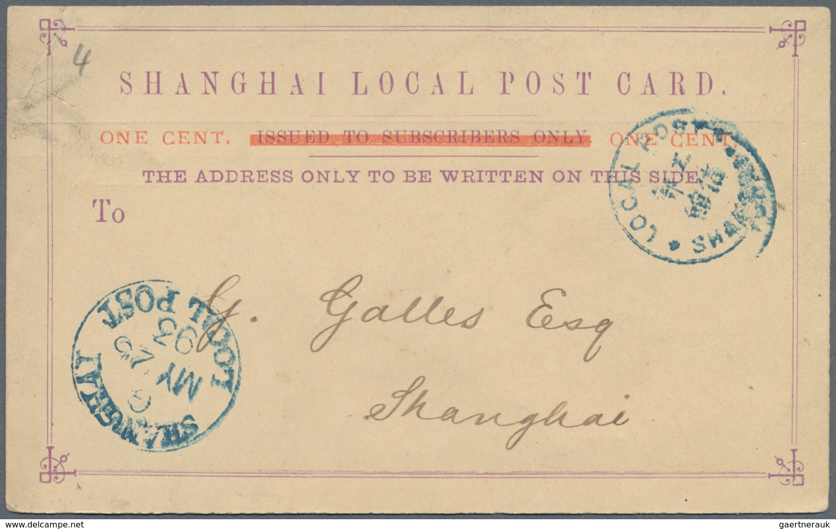 China - Lokalausgaben / Local Post: 1887/1896 (ca.), Mint And Used/cto Stationery Of Shanghai (19) O - Sonstige & Ohne Zuordnung