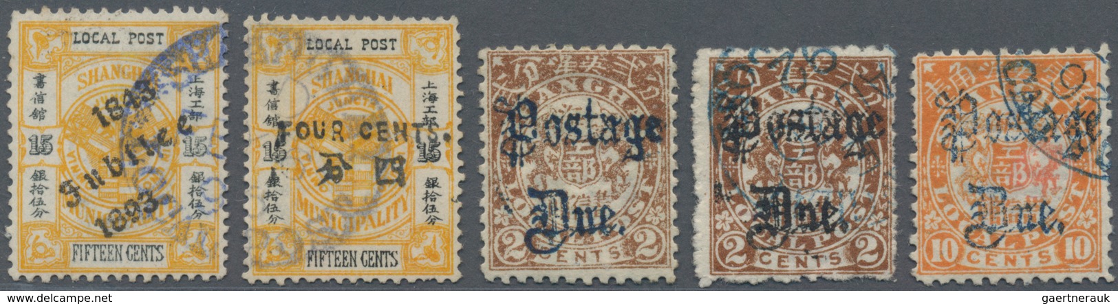 China - Shanghai: 1865/97, mint and used collection, several in both conditions, mounted on Lindner