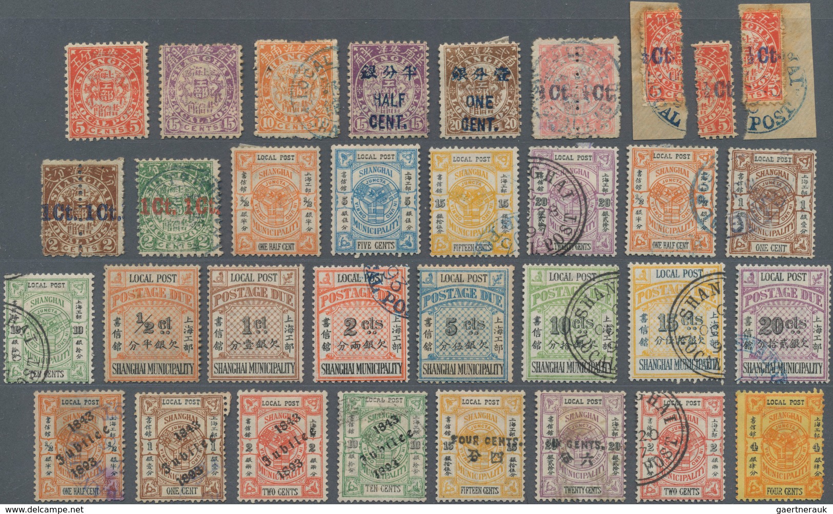 China - Shanghai: 1866/93, Mint And Used Collection, Starting From Small Dragons, On Large Stockcard - Other & Unclassified