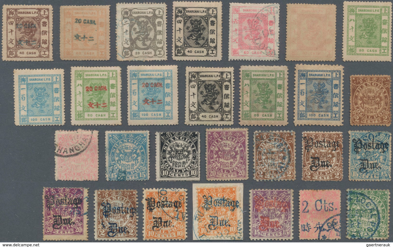 China - Shanghai: 1866/93, Mint And Used Collection, Starting From Small Dragons, On Large Stockcard - Other & Unclassified