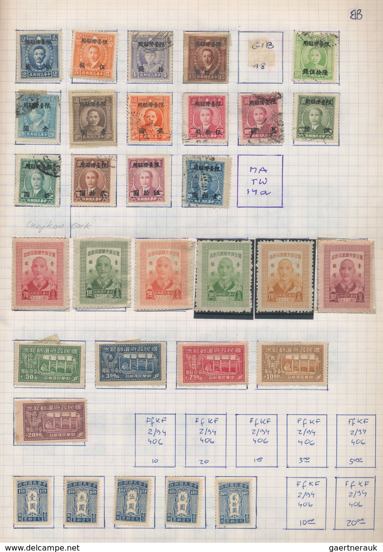 China - Taiwan (Formosa): 1945/2011, Collection In Two Self-made Albums, Mostly MH And Used, Hinged - Used Stamps