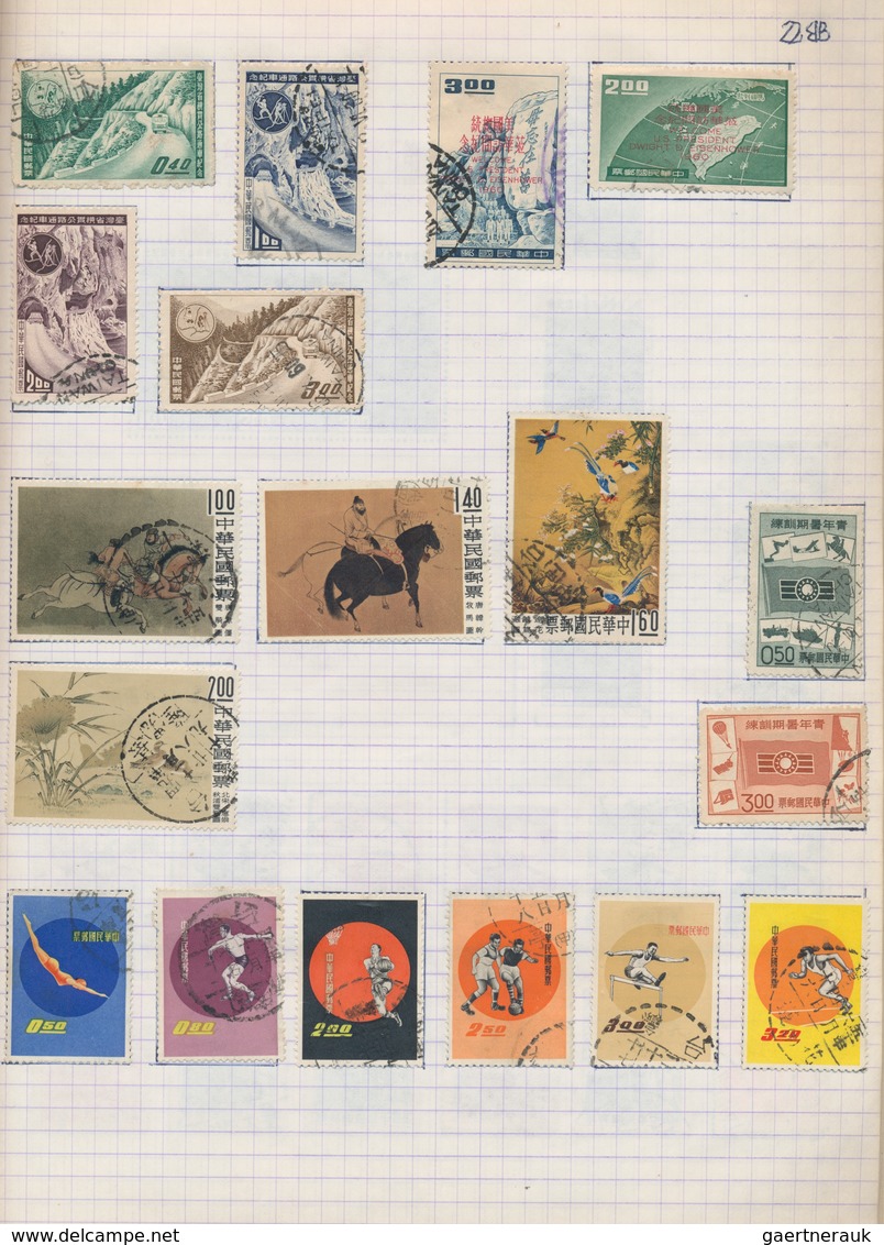 China - Taiwan (Formosa): 1945/2011, Collection In Two Self-made Albums, Mostly MH And Used, Hinged - Used Stamps