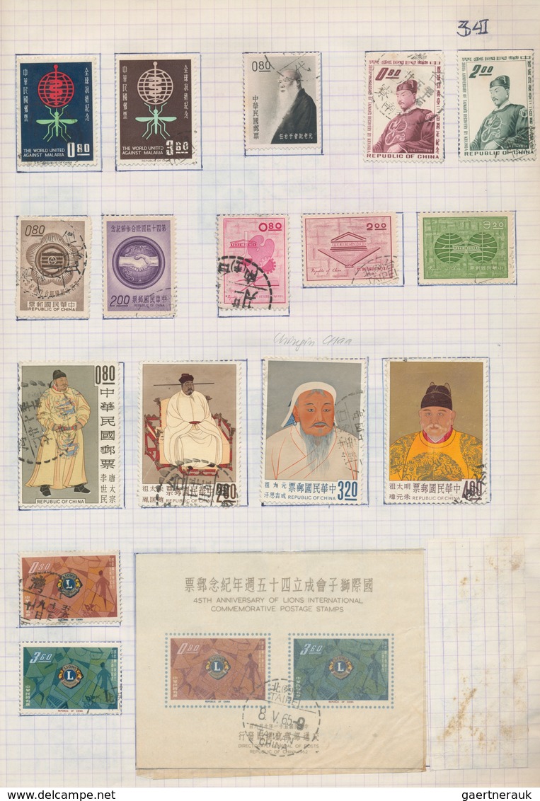 China - Taiwan (Formosa): 1945/2011, Collection In Two Self-made Albums, Mostly MH And Used, Hinged - Gebraucht