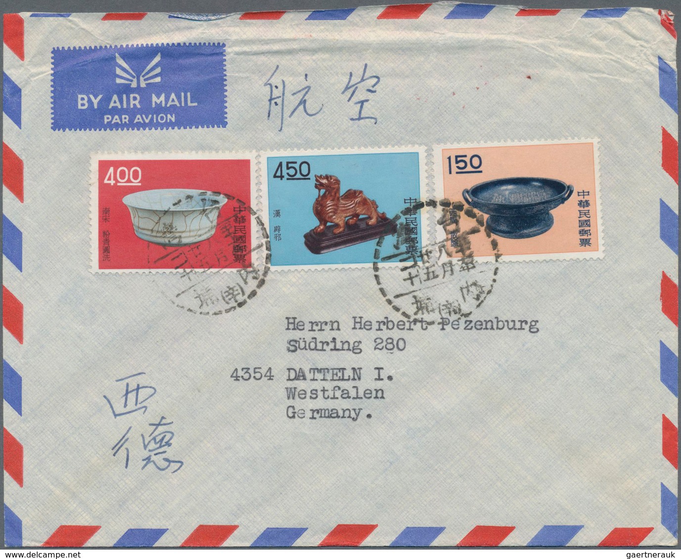 China - Taiwan (Formosa): 1958/80, covers (66) mostly by air mail to Germany or US, some inland and