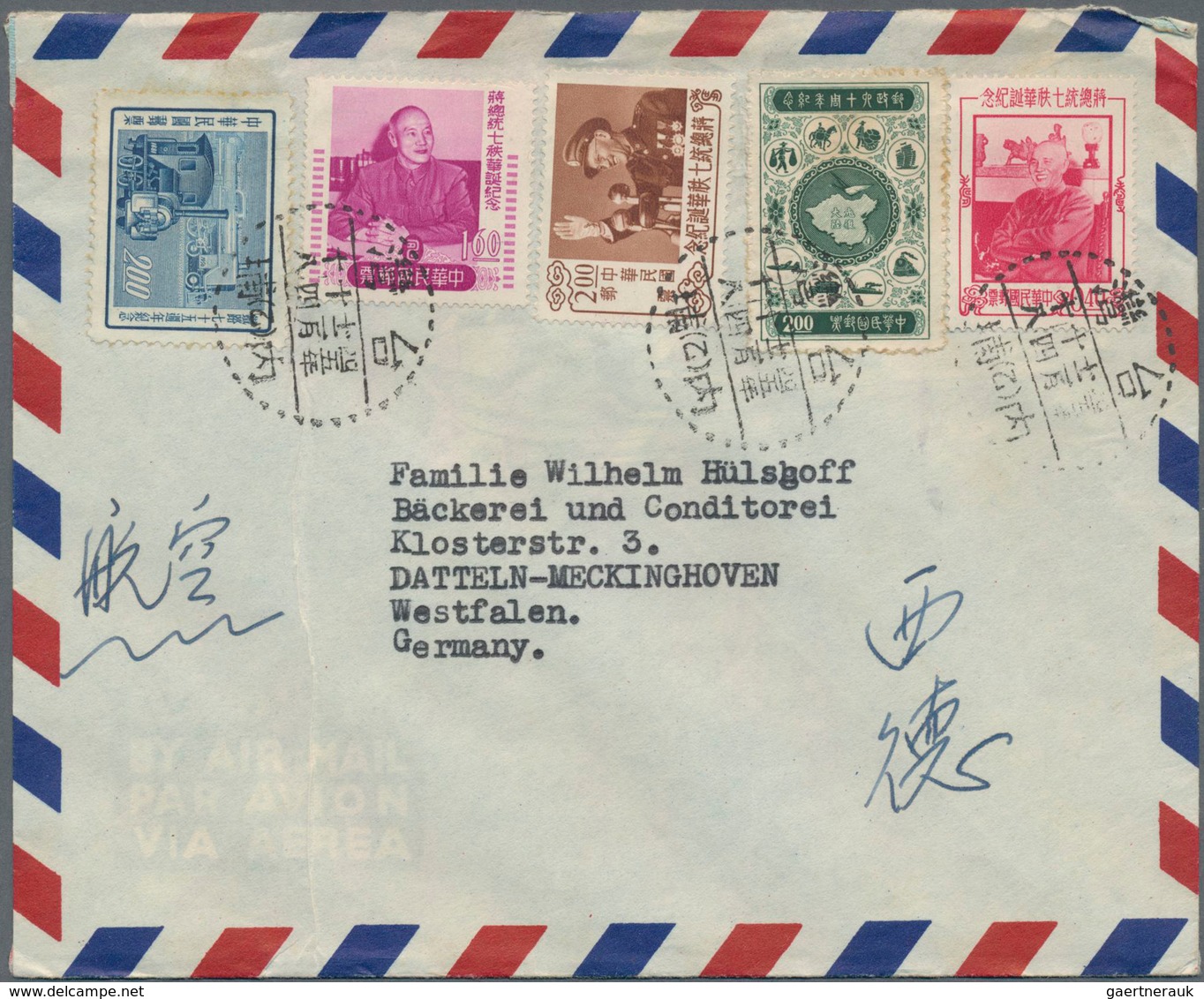 China - Taiwan (Formosa): 1958/80, covers (66) mostly by air mail to Germany or US, some inland and