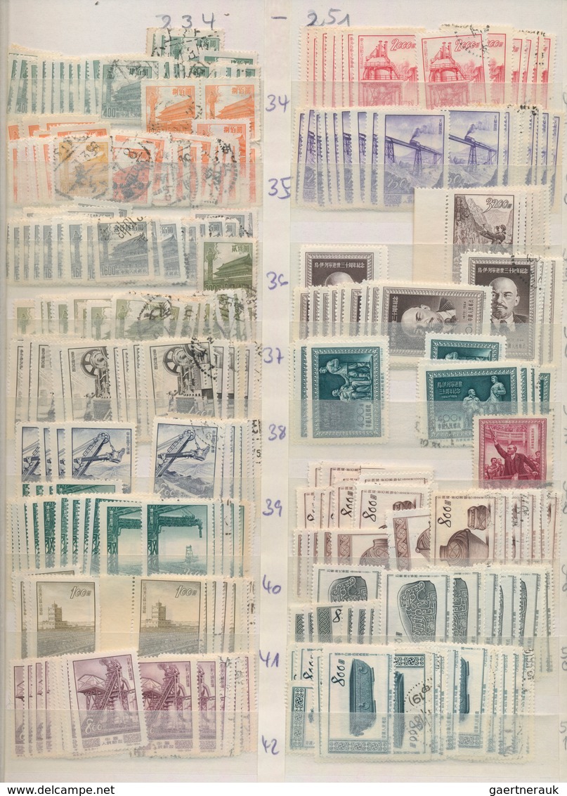 China - Volksrepublik: 1945/2002 (ca.), Collection In 5 Stock Books, And A Box With Stamp Booklets, - Autres & Non Classés