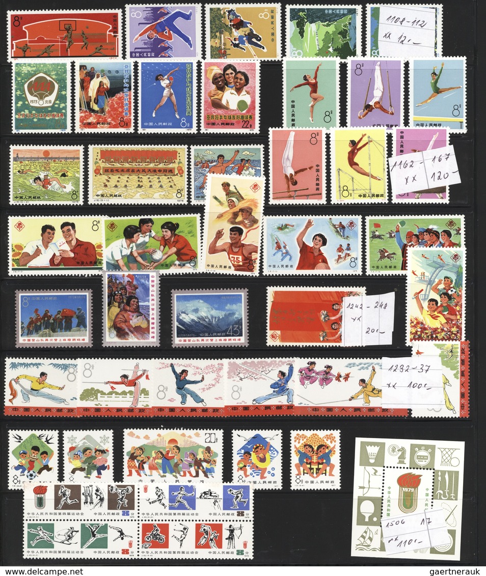 China - Volksrepublik: 1952/2008, Mint Collection Of Thematic Issues "SPORT" On Stockcards Incl. 196 - Other & Unclassified