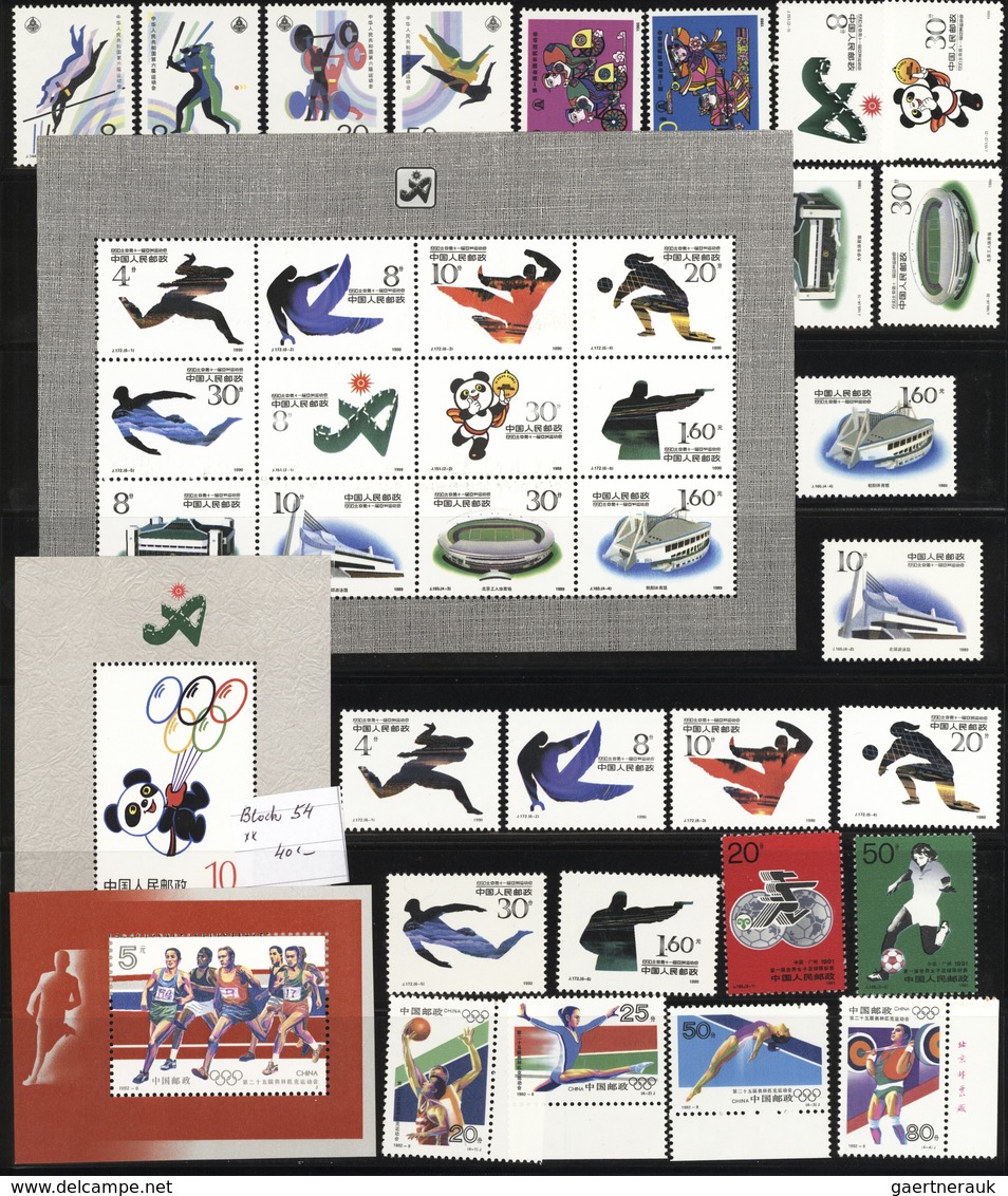 China - Volksrepublik: 1952/2008, mint collection of thematic issues "SPORT" on stockcards incl. 196