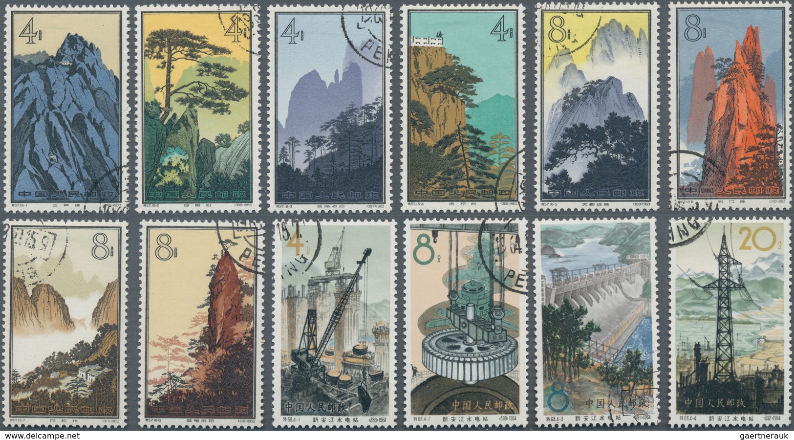 China - Volksrepublik: 1956, Poets S/s Cto (slight Bend), And Sets Butterflies S56, Huangshan S57, P - Other & Unclassified