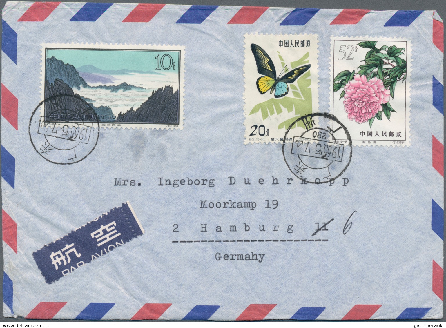 China - Volksrepublik: 1960s/70s, Covers (21) Or Ppc (2) Used Foreign Inc. Peonies, Huangshan, Chrys - Andere & Zonder Classificatie