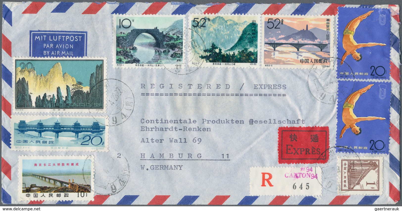 China - Volksrepublik: 1960s/70s, Covers (21) Or Ppc (2) Used Foreign Inc. Peonies, Huangshan, Chrys - Otros & Sin Clasificación