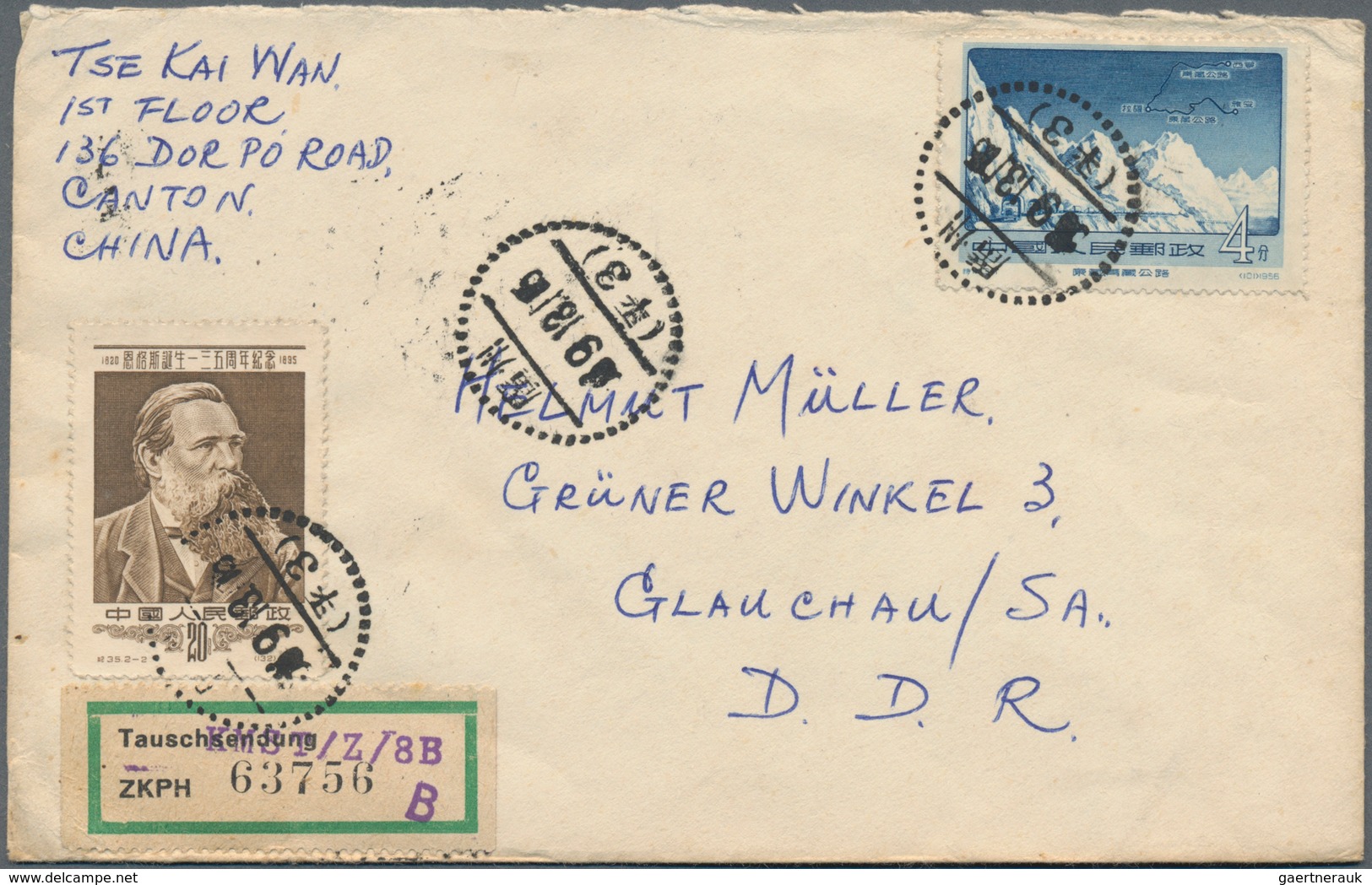 China - Volksrepublik - Ganzsachen: 1955/62 (ca.), 15 Covers With Commemoratives Mostly To Germany O - Cartes Postales