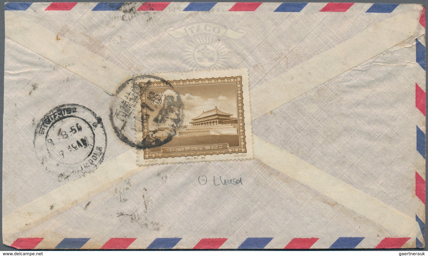 China - Volksrepublik - Besonderheiten: 1956/72, Used In Tibet, Covers (8 + 2 With Stamps Fallen Off - Sonstige & Ohne Zuordnung