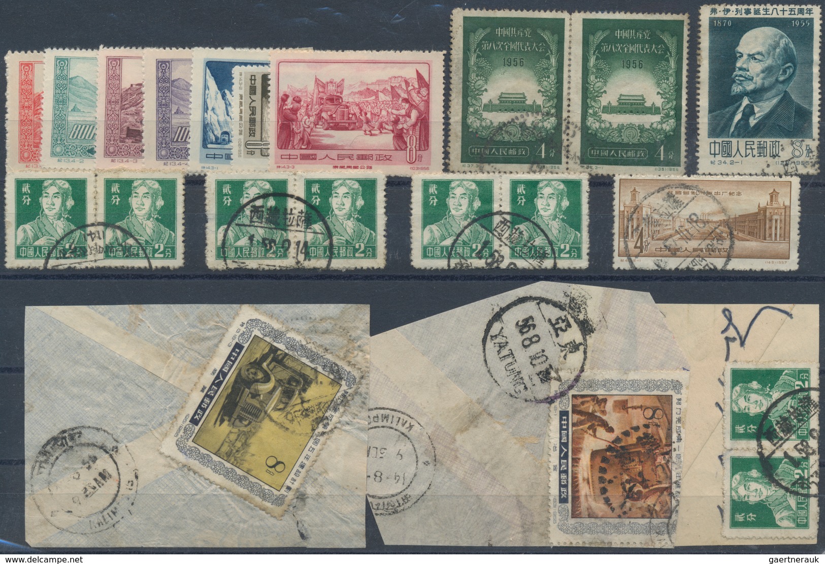 China - Volksrepublik - Besonderheiten: 1956/72, Used In Tibet, Covers (8 + 2 With Stamps Fallen Off - Autres & Non Classés