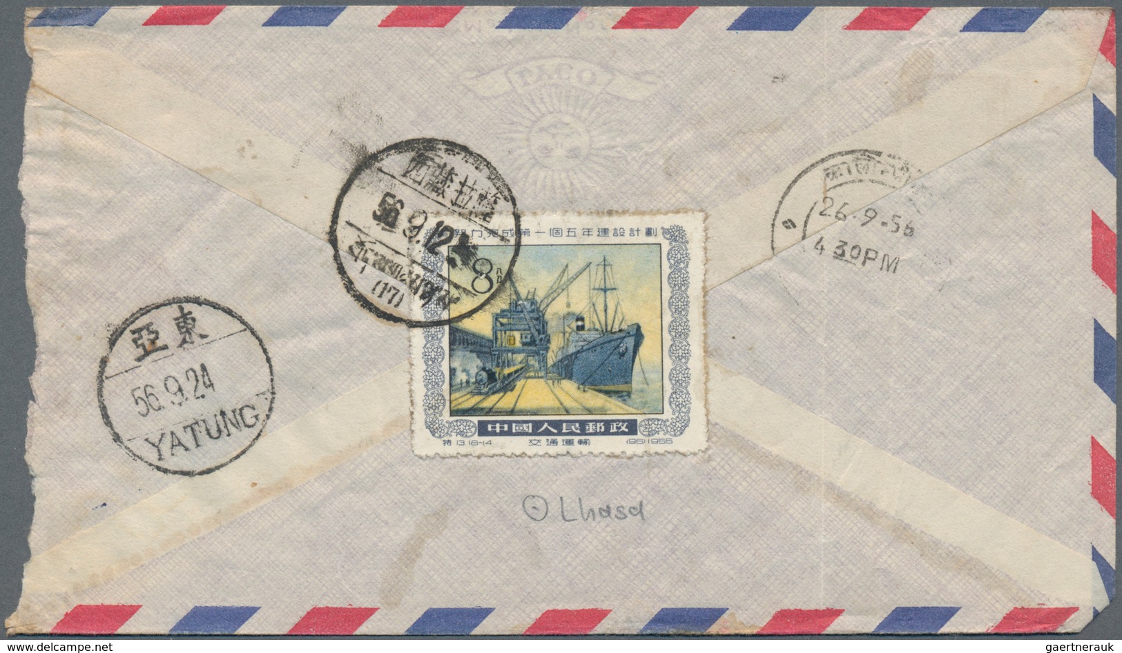 China - Volksrepublik - Besonderheiten: 1956/72, Used In Tibet, Covers (9) With Bilingual Postmarks - Autres & Non Classés